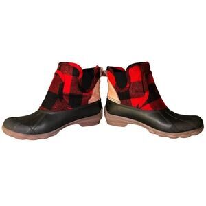 Sperry Top Sider 7 Syren Cove Buffalo Plaid Check Duck Boot Waterproof Wool Gorp